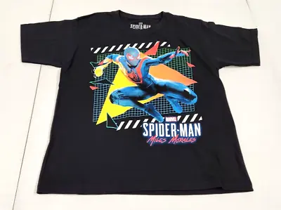 Buy Marvel Youth Spider-Man Miles Morales T-Shirt Graphic Print Black ~ Size S (8) • 8.13£