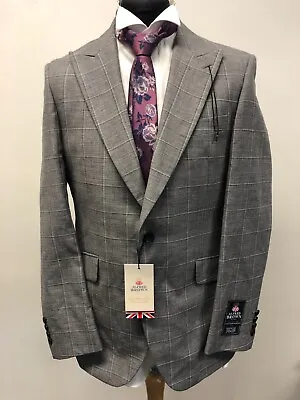 Buy M & S Savile Row Suit Jacket/blazer Wool/linen Blend In Grey Check 40r Bnwt • 149.99£