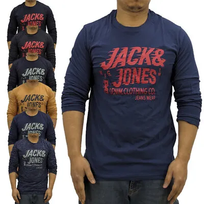 Buy Jack & Jones Mens T Shirts Crew Neck Casual Top Long Sleeve Cotton Tee New M-2XL • 8.99£