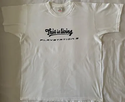 Buy Sony PlayStation 3  This Is Living  T-Shirt | PS3 | White | Large | 2007 • 4.99£