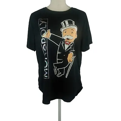 Buy Monopoly Logo Tee Shirt Womens 3xl Black Measures Much Smaller Large Graphic • 12.30£