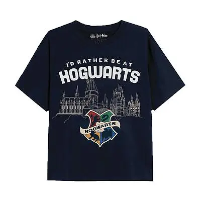 Buy Harry Potter Girls T-shirt Rather Be At Hogwarts Top Tee 7-13 Years Official • 9.99£