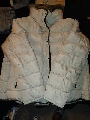 Buy Womens OLD NAVY White Frost Free Faux Trim Fur Puffer Jacket Coat Size XXL • 19.73£