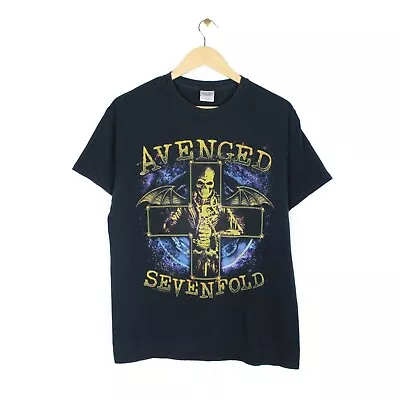Buy Avenged Sevenfold 2014 T Shirt Music Tour Graphic Crew Neck Black Top Size M • 19.99£