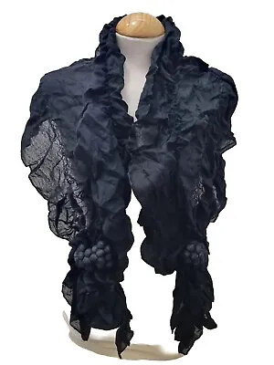 Buy BLACK Grapes Bunch Ruffle Scarf Shawl Winter Warmer Neck Wrap Party Gift SALE • 6.99£