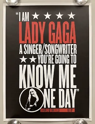 Buy Lady Gaga Concert Poster Going To Know Me Roseland Ballroom NYC VIP Merch 2014 • 71.25£