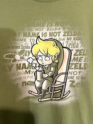 Buy My Name Is Not Zelda T-shirt Size Large Green • 2.50£