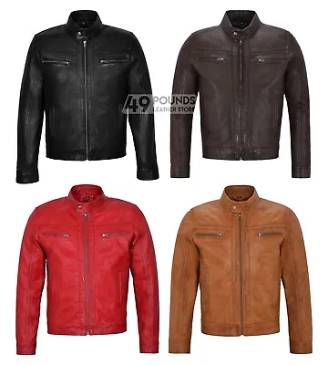 Buy RAGE Men's Real Leather Jacket Biker Motorcycle Style 100% Lambskin Leather 7862 • 41.65£