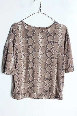 Buy F+F Womens Snake Skin Patterned Top T-Shirt Brown - Size 6 (96d) • 2.99£