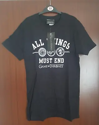 Buy Game Of Thrones All Things Must End Black T-Shirt Gildan NEW Size S • 9.99£