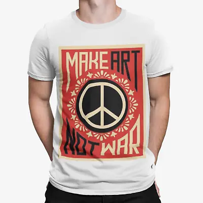 Buy Make Art Not War Poster T-Shirt - Retro Racism Protest America Gaza Terror Peace • 8.39£