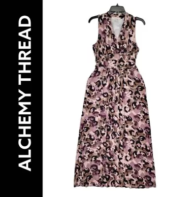 Buy Alchemy Thread Woman Multicolored Size Small Halter Maxi Sheath Dress • 26.78£