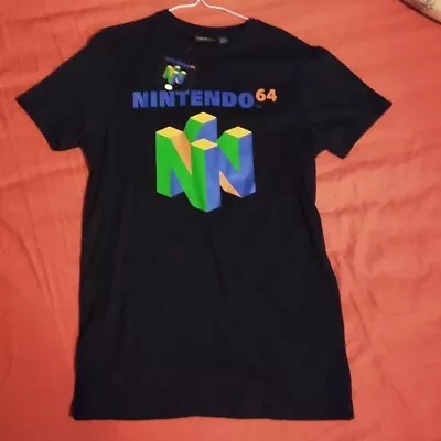 Buy BNWT Nintendo N64 Retro T-Shirt Black Logo Graphic Difuzed - Size Small • 9.95£