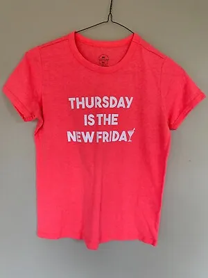 Buy Vineyard Vines Womens Size Xs Pink Graphic Tee Shirt Thursday Is The New Friday • 23.62£
