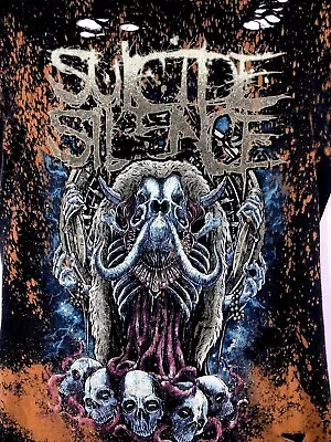 Buy Suicide Silence TShirt Womans Small Skull Bleached Thrashed Art Metal Band Tour • 15.61£