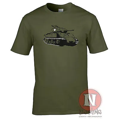 Buy M4 Sherman Tank WW2 Allies World War Two History T-shirt USA World Of War Tanks • 12.99£