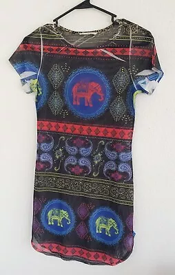 Buy It Girl Women's Junior Multicolor Geometric Tunic Dress Size Large • 8.65£