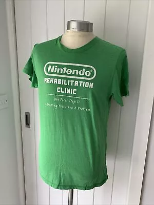 Buy Nintendo T Shirt Medium 2007 GreenRehabilitation Clinic Promo Gamer  Cotton 42” • 9.99£