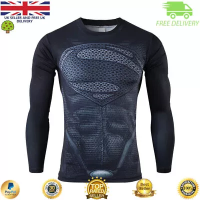 Buy Mens Compression Top Workout Cross Fit MMA Cycling Running High Quality Cosplay • 14.99£