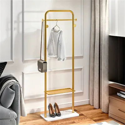 Buy 2IN1 Gold Coat Rack Hanging Clothes Rack Reliable Storage For Coats Hats Clothes • 59.98£