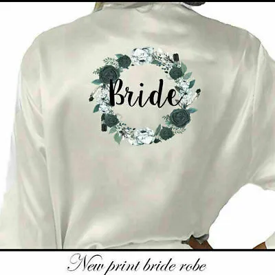 Buy Personalised Bridesmaid Bride Tribe Squad Pyjamas Wedding Satin Gown Bath Robe • 10.79£