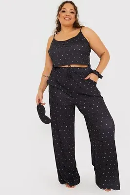 Buy In The Style Black Polka Dot 6 Piece Nightwear Pyjamas Set • 10£