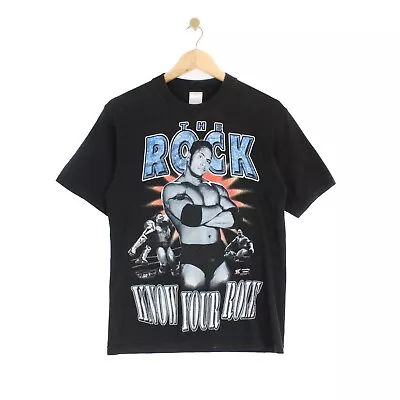 Buy The Rock Vintage T Shirt 1999 Graphic WWE Wrestling Top Mens Size S • 39.99£