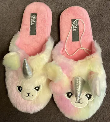 Buy Girls Unicorn Slippers Size 4-5 Brand New From M&Co • 0.99£