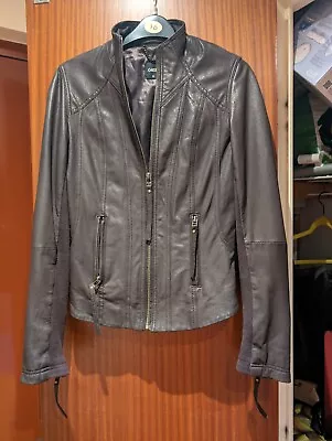 Buy Worn Once   Oasis  Leather Jacket Brown  • 29.99£