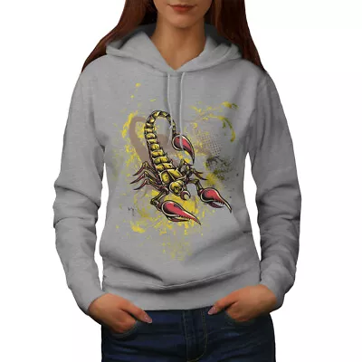 Buy Wellcoda Scorpion Art Wild Womens Hoodie, Insect Casual Hooded Sweatshirt • 28.99£