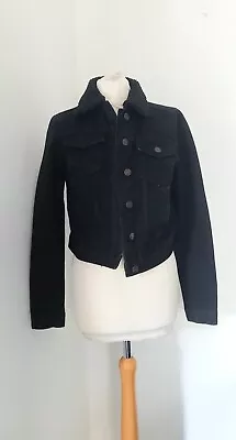 Buy New Look Size 10 Black Denim Fluffy Collar Jacket • 5.99£