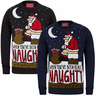 Buy Men's Christmas Jumper Funny Santa Claus Xmas Novelty Sweater Pullover Knit Top • 17.99£