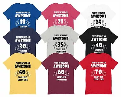 Buy Personalised Birthday T-Shirt Awesome Age 18th 21st 40th 50th 60th Men Women Kid • 9.99£