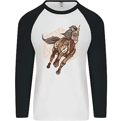 Buy Steampunk Unicorn Mens L/S Baseball T-Shirt • 9.99£