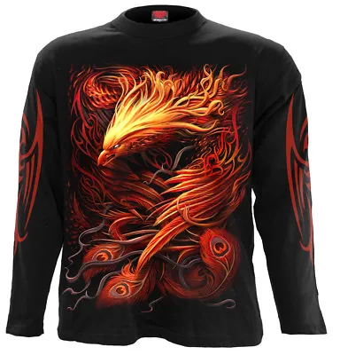 Buy SPIRAL DIRECT PHOENIX ARISEN Long Sleeve T-Shirt/Tattoo/Bird/Yin Yang/Fire/Top • 17.99£