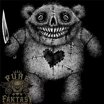 Buy Zombie Teddy Bear With A Knife Halloween Horror Mens Cotton T-Shirt Tee Top • 10.75£