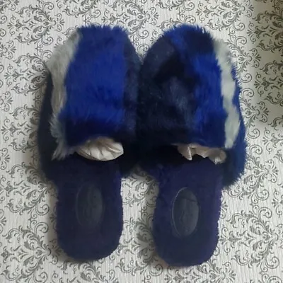 Buy Free People Fuzzy Blue Daylight Slippers NIB Womens Size 8 • 42.75£