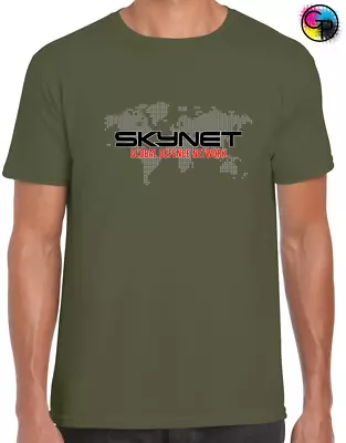 Buy Map Skynet Mens T Shirt Cyberdyne Systems Terminator Retro Cool • 7.99£