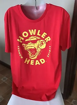 Buy Howler Head Mens Red Short Sleeved T-Shirt - Size L - Spirit Whiskey - Monkey • 4.99£