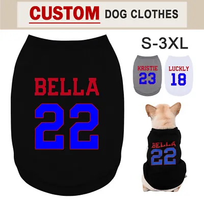 Buy Custom Personalised Dog Shirt Soft Cotton Pet Puppy Vest Clothes With Name Print • 5.99£