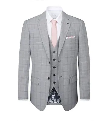 Buy Skopes Men's Anello Check Pattern Jacket In Grey 34 To 62 Short To Long • 115.95£