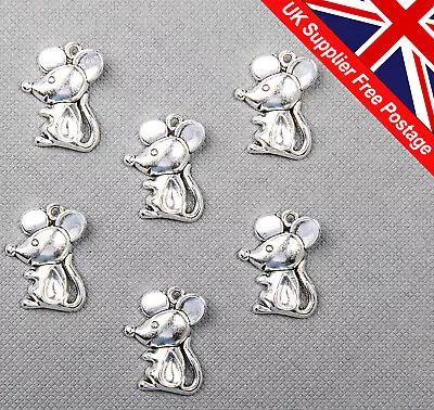 Buy 6 Pcs Tibetan Silver Mouse Charms Craft Jewellery Making #Z740 • 3.79£