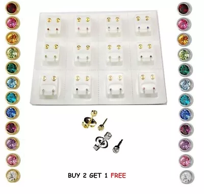 Buy  Ear Piercing Studs Earrings Certified Sterile Bezel Children's Crystal Studs • 3.49£