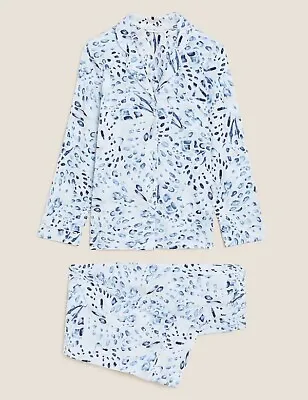 Buy M&s Pyjmas Cotton Modal Cool Comfort Blue/white Size L Bnwt • 14.50£