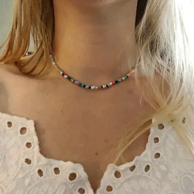 Buy Necklace Choker String Beaded Strand Women Men Jewelry Elegant Cute Gift New • 2.69£