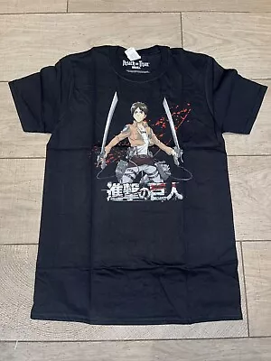 Buy Official Attack On Titan Eren Swords Black T-Shirt Sizes S/M Brand New • 7.99£