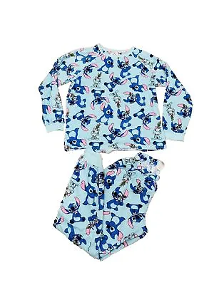 Buy Ladies Pyjamas - Blue - Supersoft Fleece - Disney Stitch - Size 10-12 • 7.99£