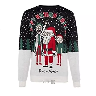 Buy NEW Rick & Morty Men's Christmas Knitted Novelty Jumper Festive Primark  XS-2XL • 28.99£