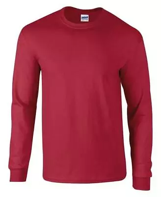 Buy GILDAN Ultra Cotton Long Sleeve T-Shirt Adult Classic Crew Neck Tee Tops • 9.99£