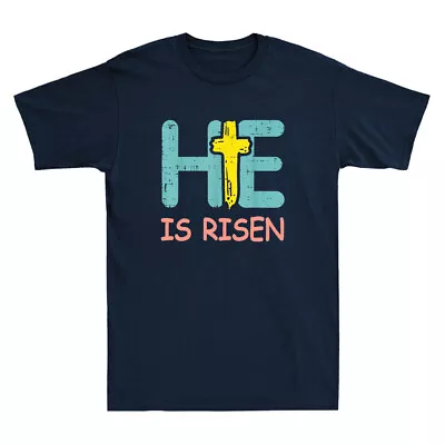 Buy Easter HE Is Risen Jesus Resurrection Christian Saying Vintage Unisex T-Shirt • 13.99£